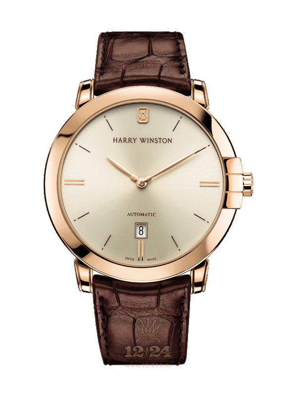 Harry Winston Midnight Collection Watch MIDAHD42RR001 42 mm Pink gold Case Golden Dial