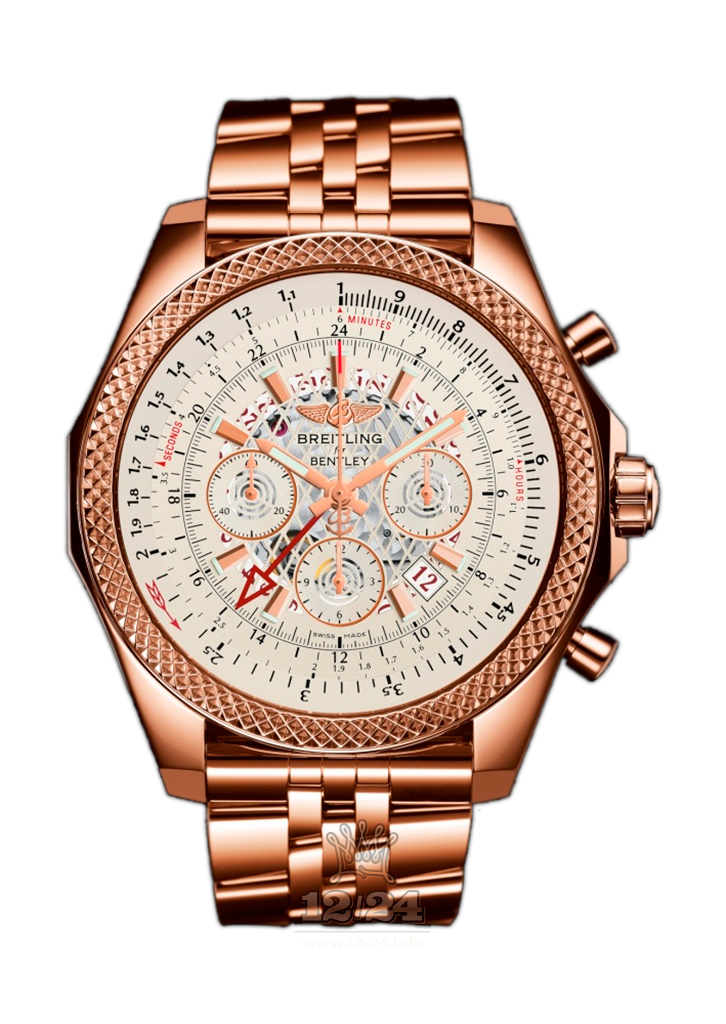 Breitling Breitling for Bentley Watch RB043112/G775/990R 49 mm Red gold Case White Silver Dial