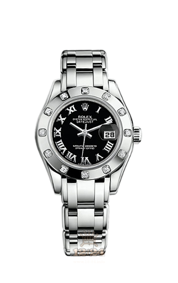 Rolex Pearlmaster Watch 80319-0108 29 mm White gold Case Black Dial