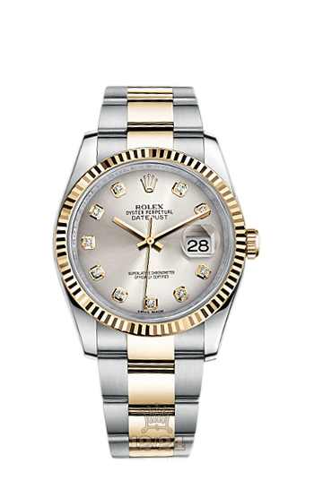 Rolex Datejust Watch 116233-0179 36 mm Steel / Yellow gold Case Silver Dial