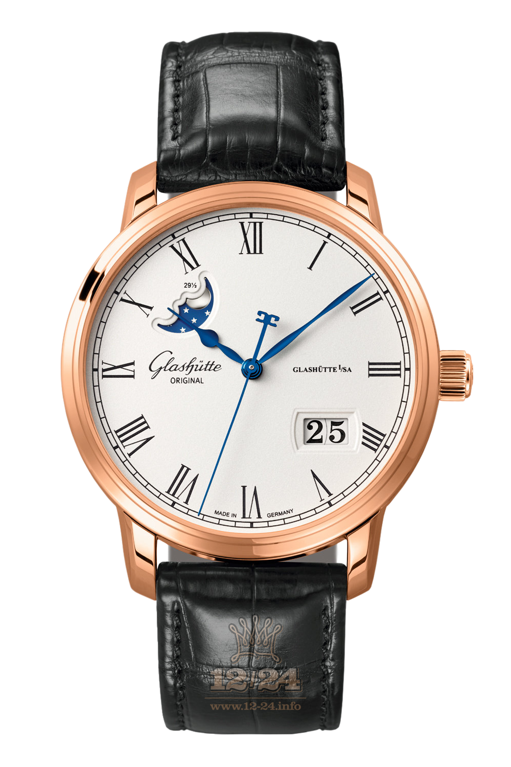 Glashutte Senator Watch 100-04-32-15-50 40 mm Pink gold Case White Dial