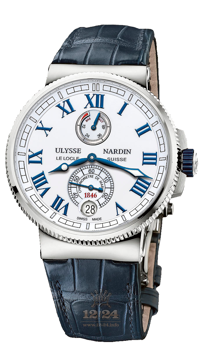 Ulysse Nardin Marine Watch 1183-126/40 43 mm Stainless steel Titanium Case White Dial