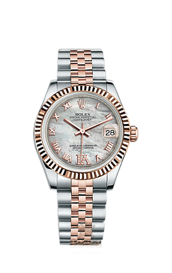 Rolex Datejust Watch 178271-0073 31 mm Steel / Pink gold Case White Dial