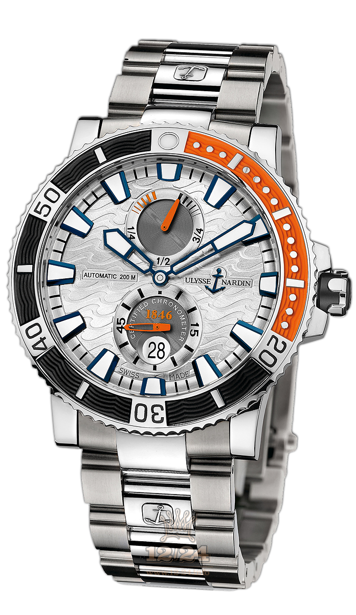 Ulysse Nardin Marine Watch 263-90-7M/91 45 mm Stainless steel Titanium Case Silver Dial