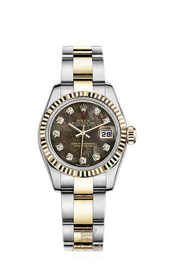 Rolex Lady-Datejust Watch 179173-0127 26 mm Steel / Yellow gold Case Black Dial