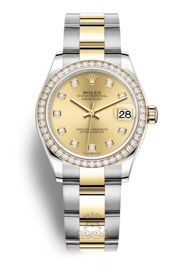 Rolex Datejust Watch 278383rbr-0025 31 mm Stainless steel Yellow gold Case Yellow Dial