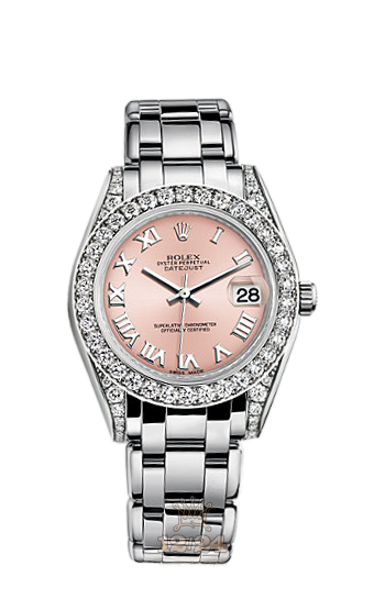 Rolex Pearlmaster Watch 81159-0033 34 mm White gold Case Pink Dial