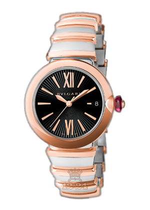 Bvlgari Lvcea Watch 102192 LU33BSPGSPGD 33 mm Steel / Pink gold Case Black Dial