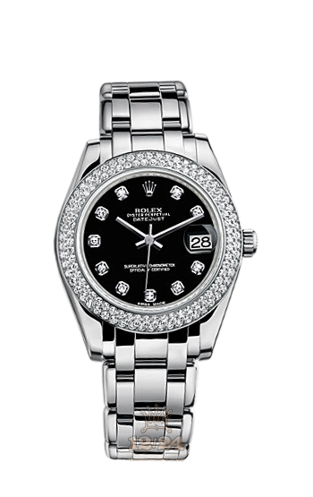 Rolex Pearlmaster Watch 81339-0017 34 mm White gold Case Black Dial
