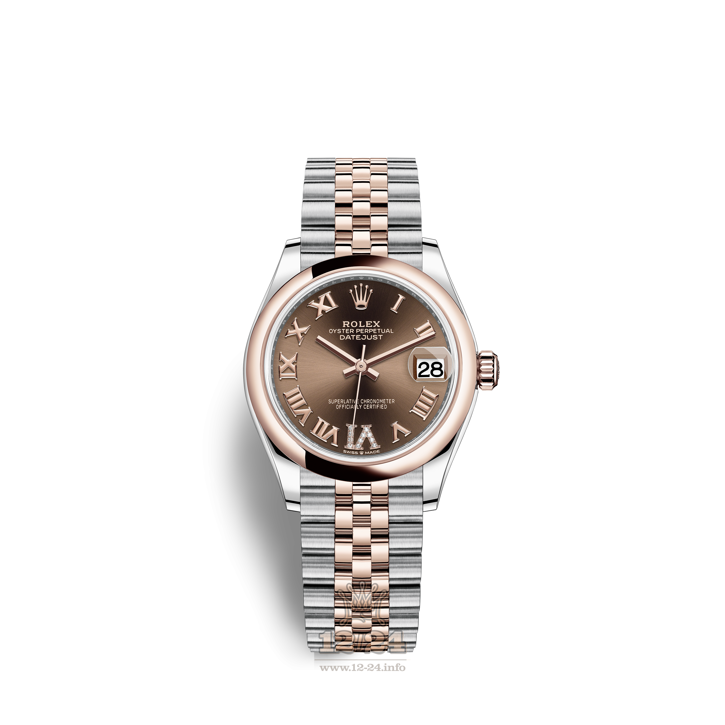 Rolex Datejust Watch 278241-0004 31 mm Stainless steel Pink gold Case Brown (chocolate) Dial