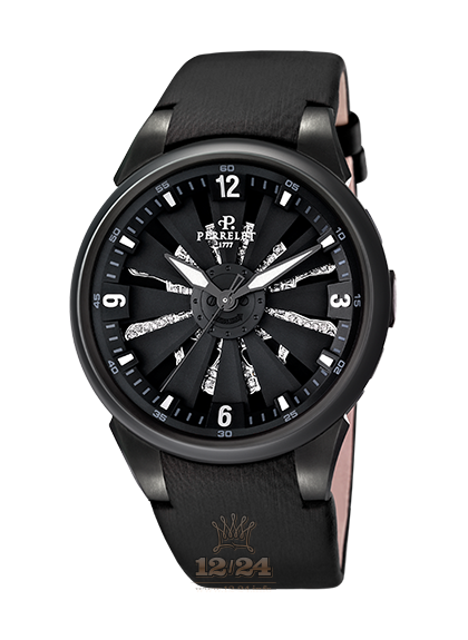 Perrelet Turbine Watch A4022/A 41 mm Stainless steel PVD coating Case Black Dial