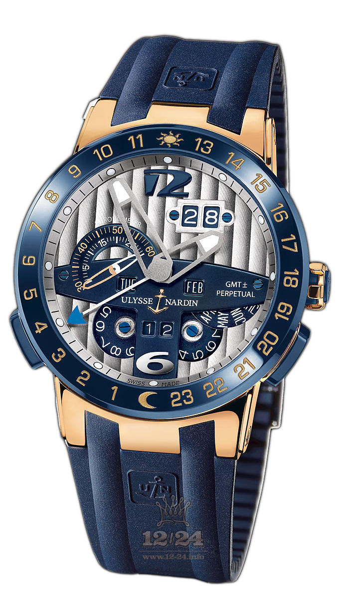 Ulysse Nardin Executive Watch 326-00-3 43 mm Pink gold Ceramics Case Blue Dial