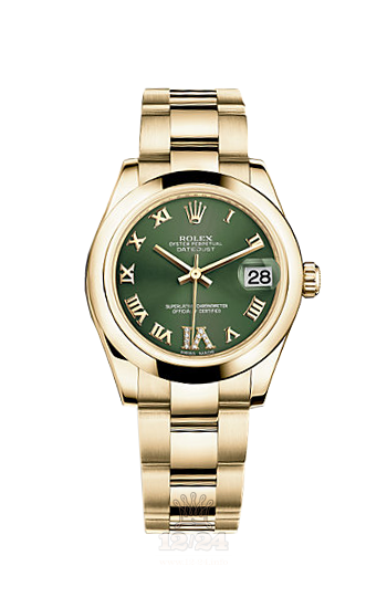 Rolex Datejust Watch 178248-0086 31 mm Yellow gold Case Green Dial
