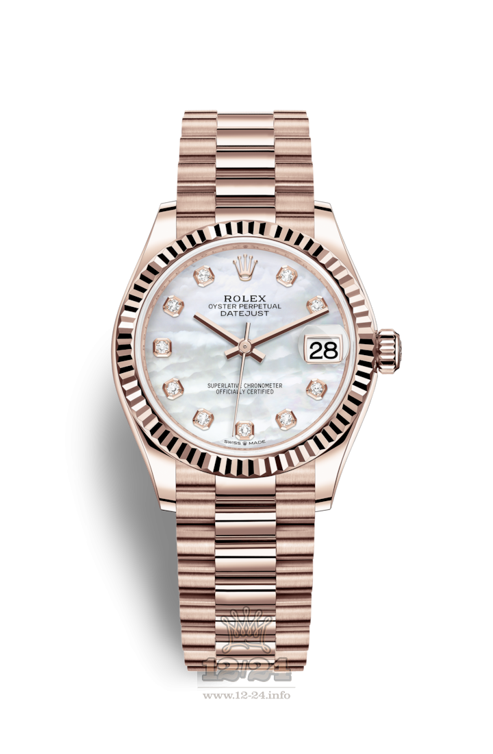 Rolex Datejust Watch 278275-0009 31 mm Pink gold Case White Dial