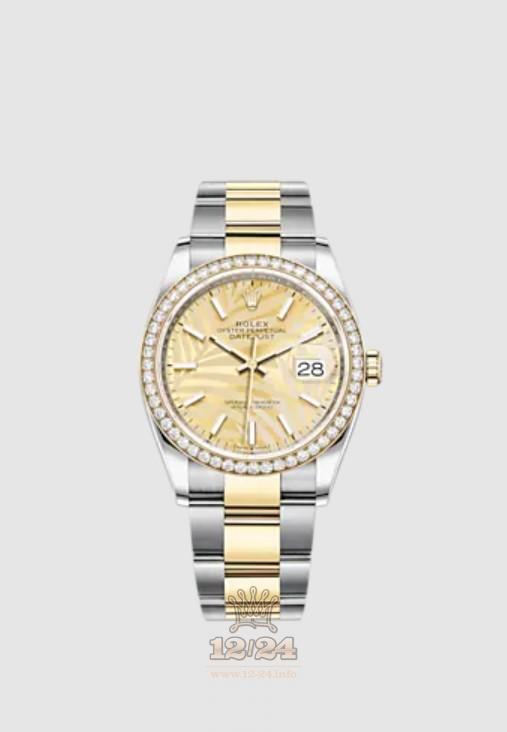 Rolex Datejust Watch 126283rbr-0024 36 mm Stainless steel Yellow gold Case Golden Dial