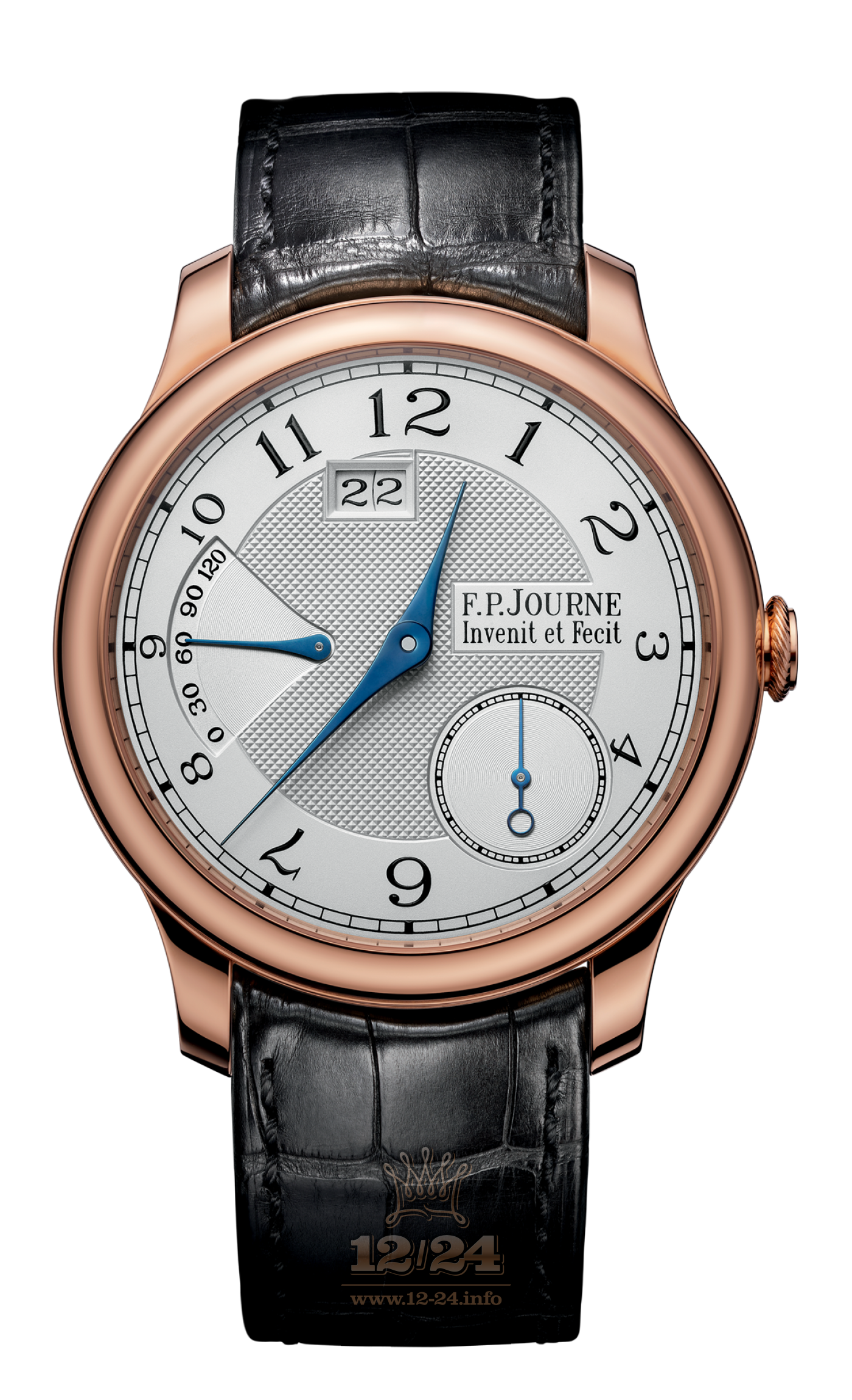 F.P.Journe Octa Watch FPJ-Co-Octa-AutomatReserve-Guilloche-AR-CuirOr 40 mm Pink gold Case Silver Dial
