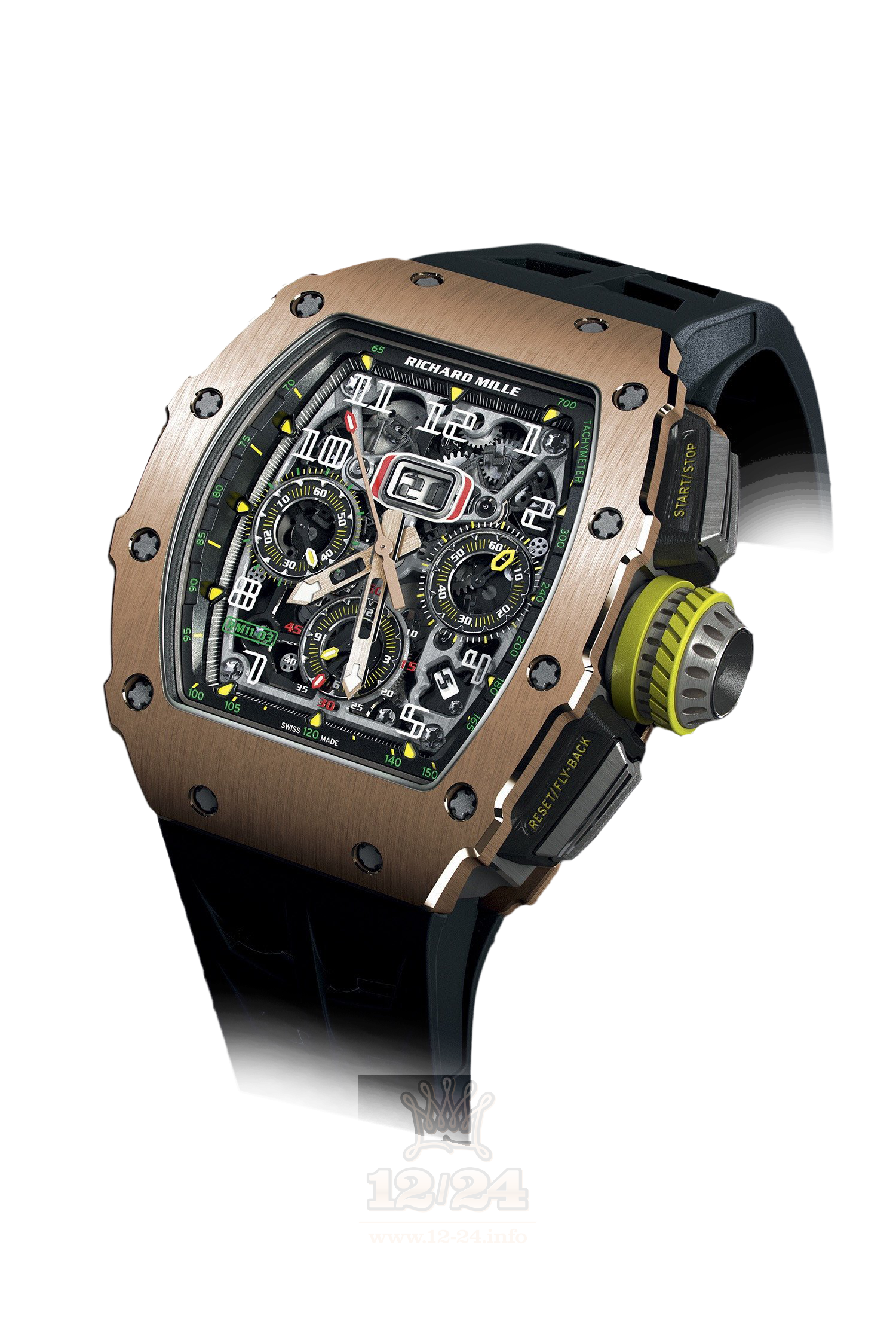 Richard Mille Men's Collection Watch RM 011-03 RG/TI 50 mm Pink gold Titanium Case