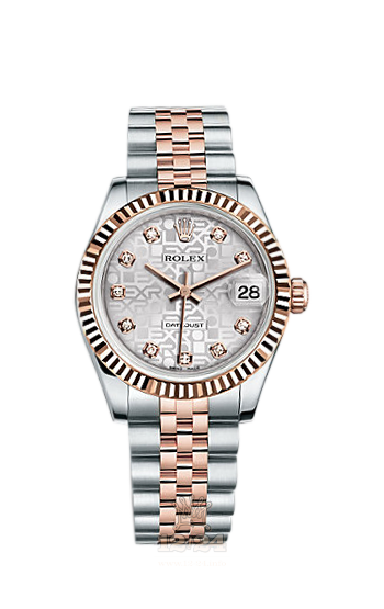 Rolex Lady-Datejust Watch 178271-0024 31 mm Steel / Pink gold Case Silver Dial