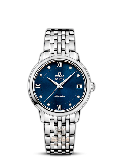 Omega Prestige Watch 424.10.33.20.53.001 33 mm Stainless steel Case Dark blue Dial