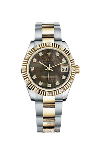 Rolex Datejust Watch 178313-0064 31 mm Steel / Yellow gold Case Black Dial