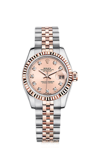 Rolex Lady-Datejust Watch 179171-0018 26 mm Steel / Pink gold Case Pink Dial
