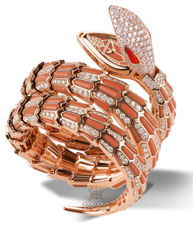 Bvlgari Serpenti Watch 102143 SPP40D2GD2C.2T 40 mm Pink gold Case Golden Dial