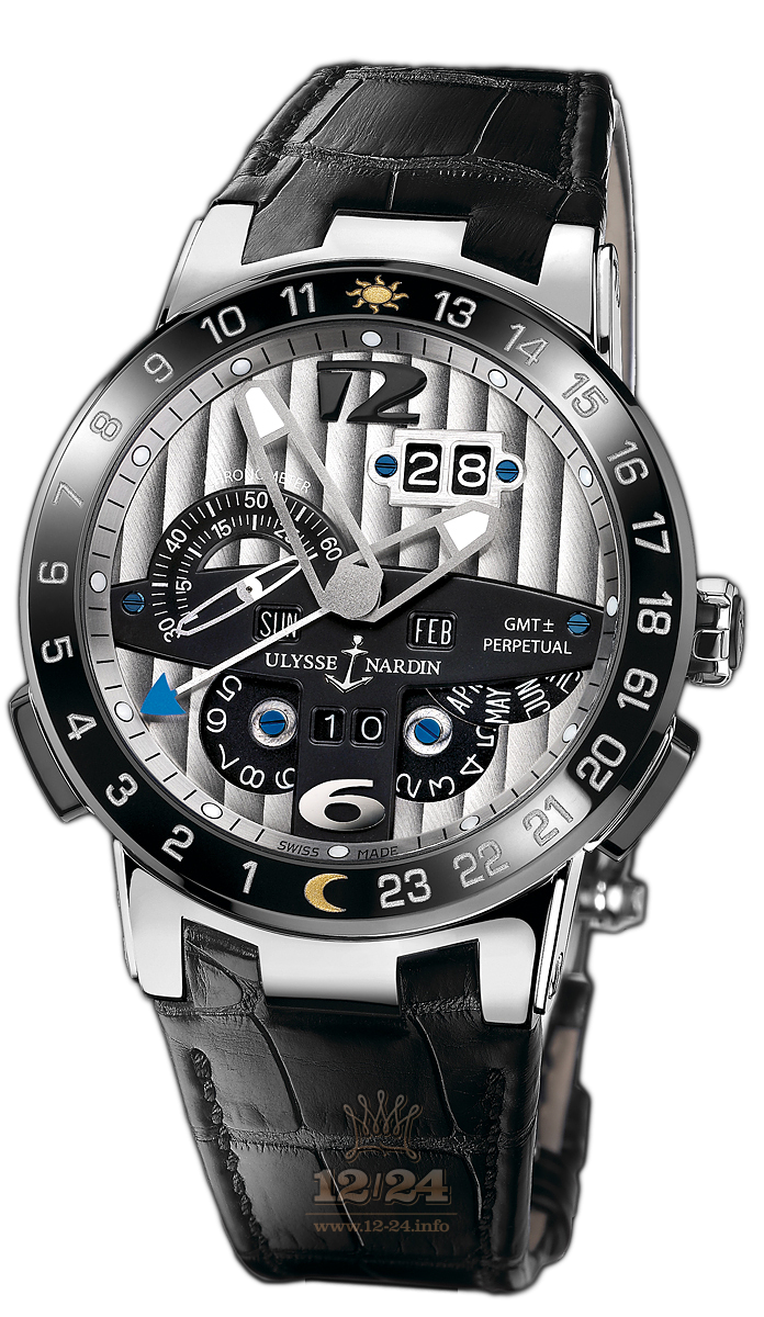 Ulysse Nardin Executive Watch 329-00 43 mm Platinum Ceramics Case White Dial