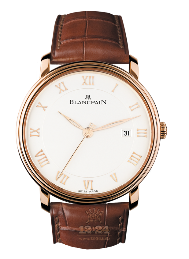 Blancpain Villeret Watch 6651-3642-55B 40 mm Red gold Case White Dial