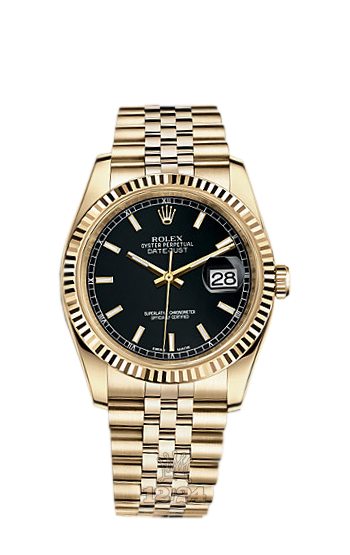 Rolex Datejust Watch 116238-0074 36 mm Yellow gold Case Black Dial