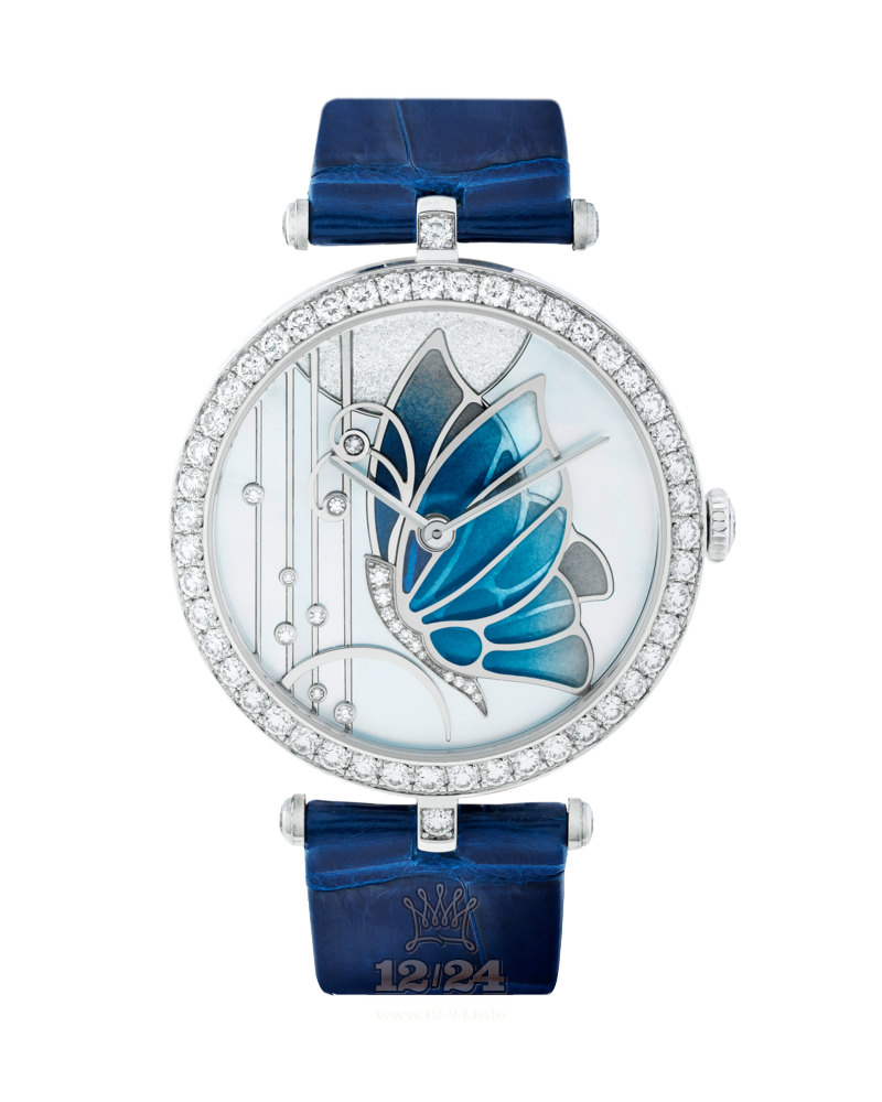 Van Cleef Extraordinary Dials Watch VCARO4FI00 White gold Case White Blue Painted Dial