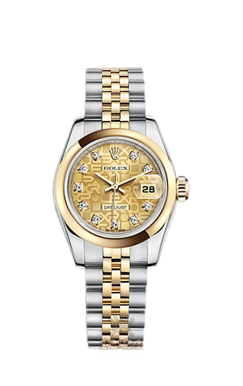 Rolex Lady-Datejust Watch 179163-0116 26 mm Steel / Yellow gold Case Golden Dial