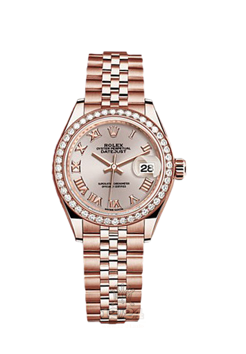 Rolex Datejust Watch 279135rbr-0009 28 mm Pink gold Case Silver Dial