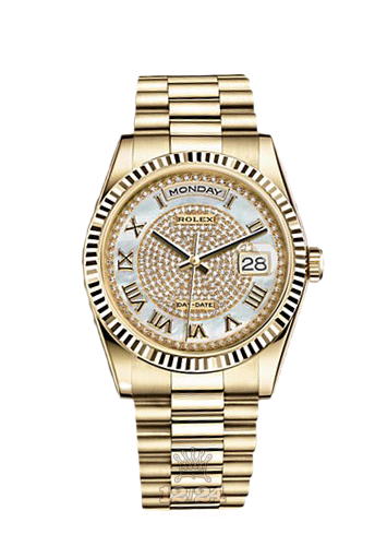 Rolex Day-Date Watch 118238-0123 36 mm Yellow gold Case White Dial