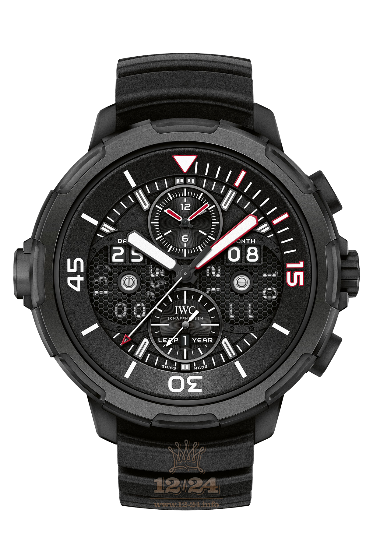 IWC Aquatimer Watch IW379403 49 mm Titanium Ceramics Case Black Dial