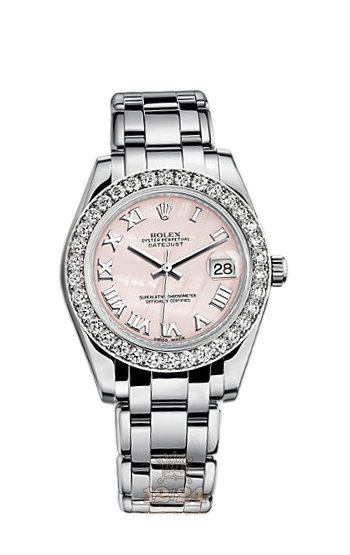 Rolex Pearlmaster Watch 81299-0025 34 mm White gold Case Pink Dial