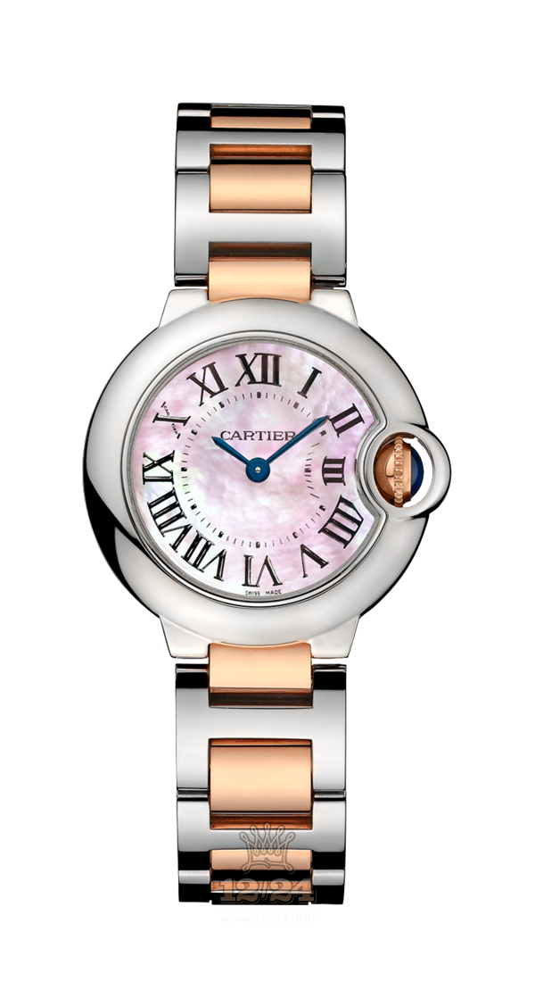 Cartier Ballon Bleu de Cartier Watch W2BB0009 28 mm Steel / Pink gold Case Pink Dial