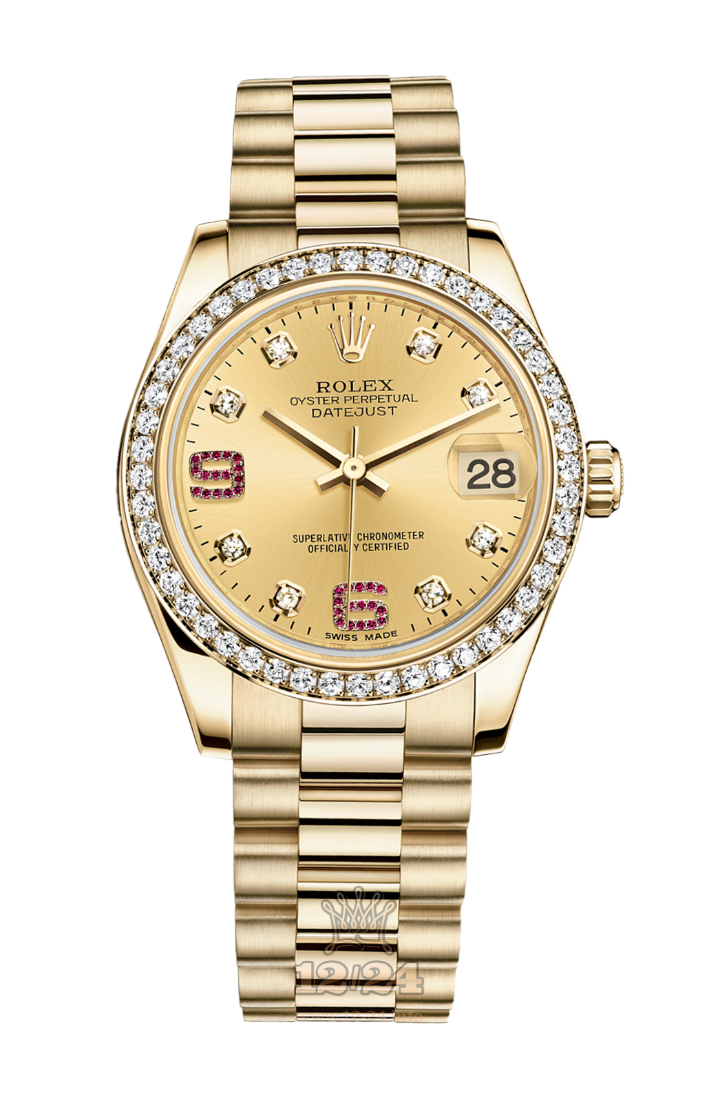 Rolex Lady-Datejust Watch 178288-0063 31 mm Yellow gold Case Golden Dial