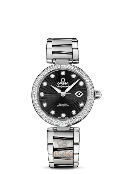 Omega Ladymatic Watch 425.35.34.20.51.001 34 mm Stainless steel Ceramics Case Black Dial