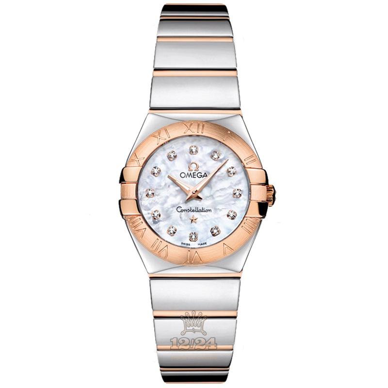 Omega Constellation Watch 123.20.24.60.55.003 24 mm Steel / Pink gold Case White Dial