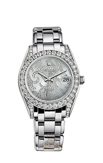 Rolex Pearlmaster Watch 81159-0002 34 mm White gold Case Gray Silver Dial