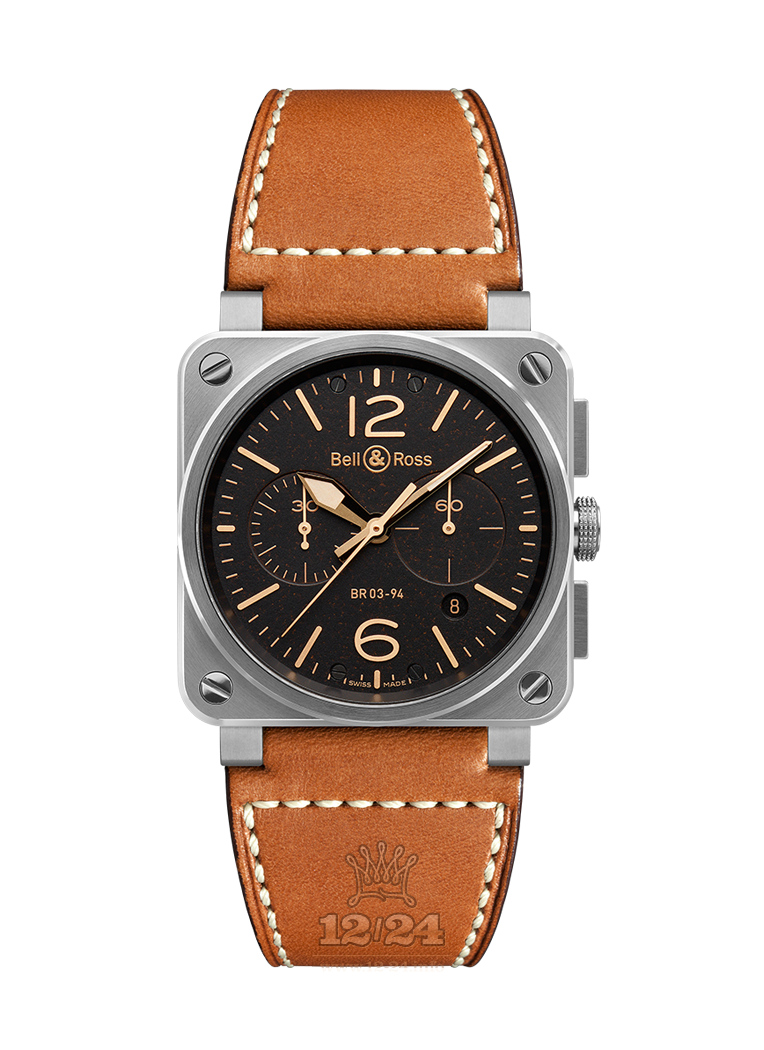 Bell & Ross Instruments Watch BR0394-ST-G-HE/SCA 42 mm Stainless steel Case Brown (chocolate) Dial