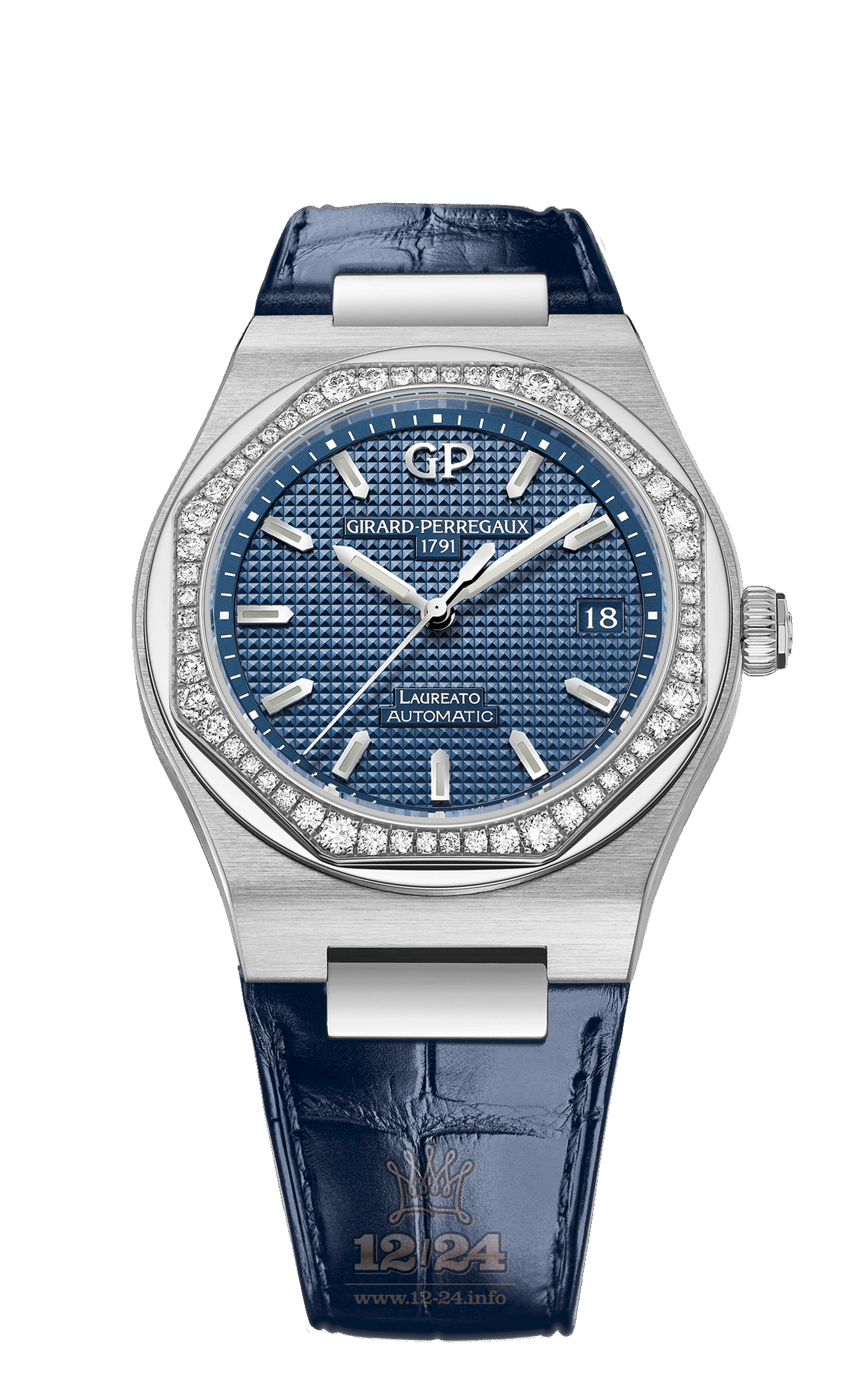 Girard Perregaux Laureato Watch 81005D11A431-BB4A Stainless steel Case Dark blue Dial