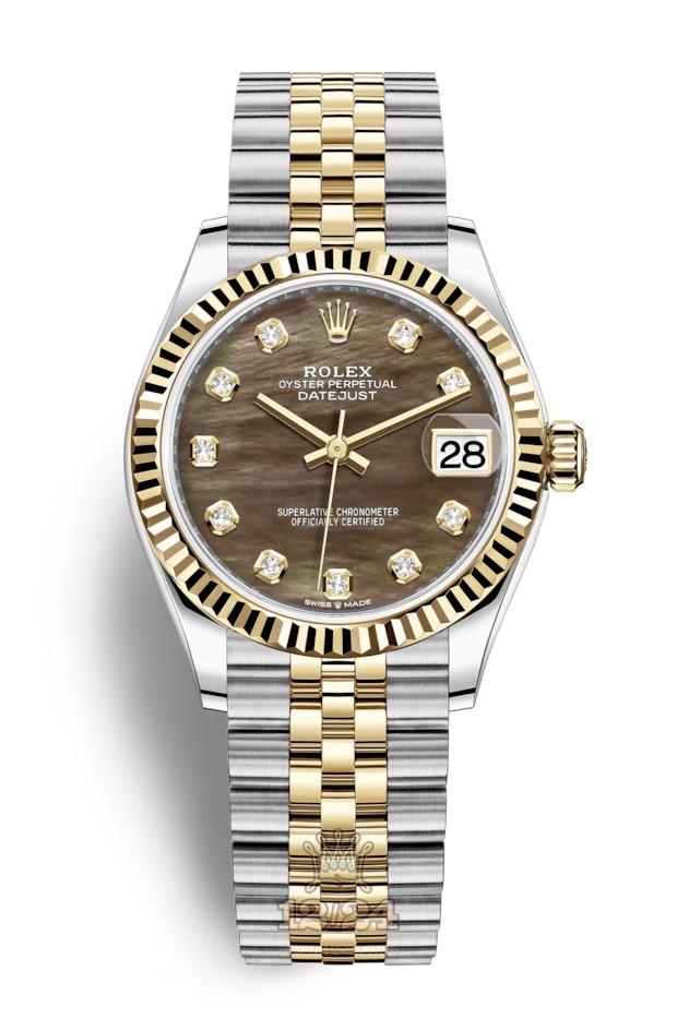 Rolex Datejust Watch 278273-0024 31 mm Stainless steel Yellow gold Case Black Dial