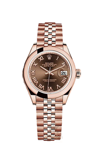 Rolex Datejust Watch 279165-0014 28 mm Pink gold White gold Case Brown (chocolate) Dial