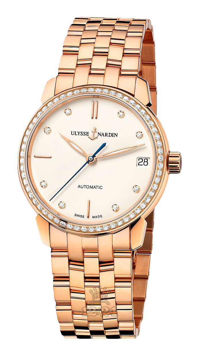 Ulysse Nardin Classic Watch 8106-116B-8/990 31 mm Pink gold Case White Dial