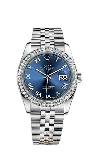 Rolex Datejust Watch 116244-0071 36 mm Steel / White gold Case Dark blue Dial