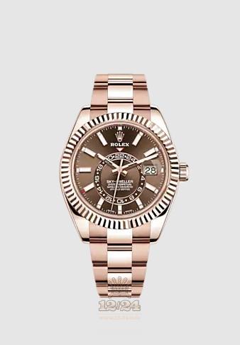 Rolex Sky-Dweller Watch 326935-0006 42 mm Pink gold Case Brown (chocolate) Dial