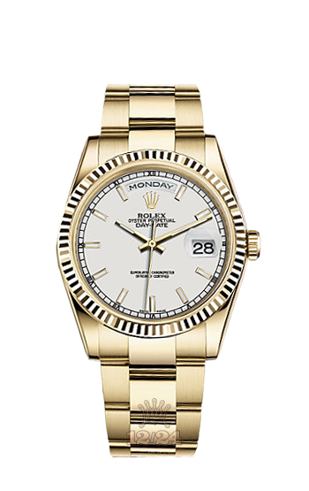 Rolex Day-Date Watch 118238-0203 36 mm Yellow gold Case White Dial