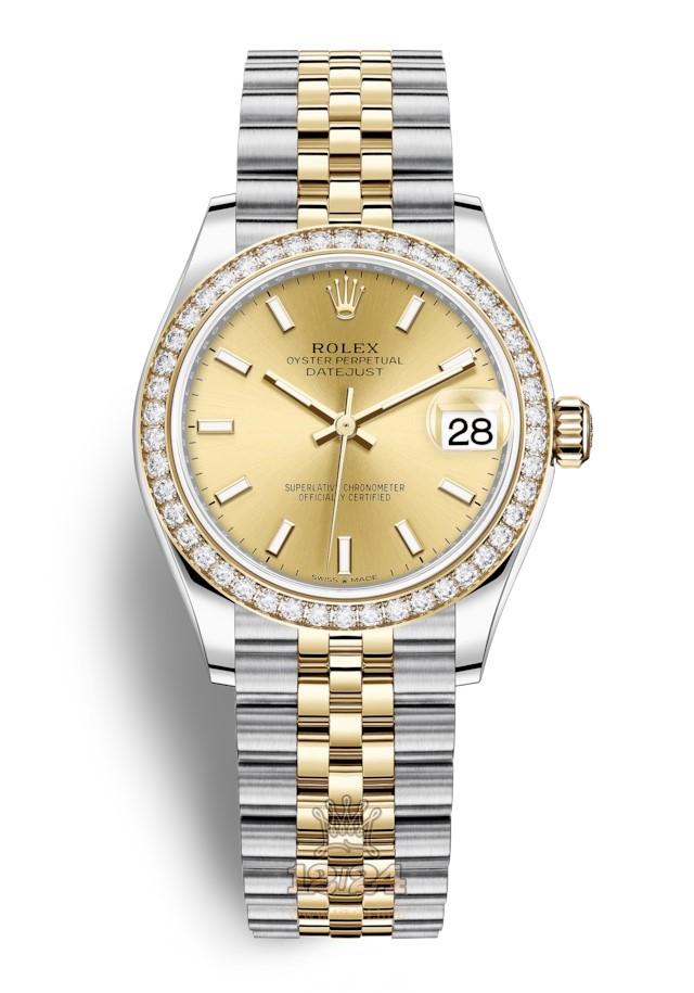Rolex Datejust Watch 278383rbr-0014 31 mm Stainless steel Yellow gold Case Yellow Dial