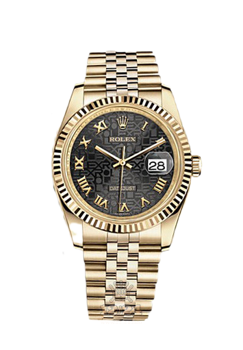 Rolex Datejust Watch 116238-0073 36 mm Yellow gold Case Black Dial